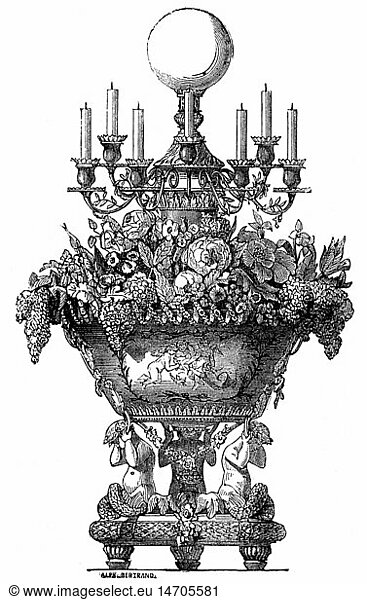 SG hist.  Haushalt  TrinkgefÃ¤ÃŸe  Geschirr  Besteck  Tafelaufsatz  MittelstÃ¼ck  Porzellan und Bronze  England  1851