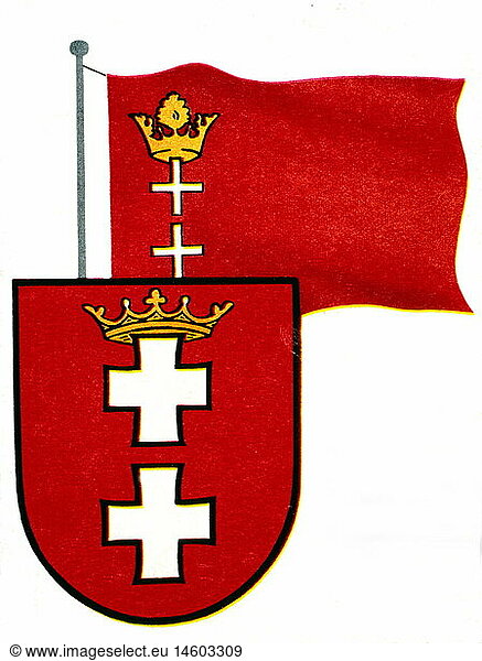 SG hist.  Heraldik  Wappen  Deutschland  Freie Stadt Danzig bis 1945 SG hist., Heraldik, Wappen, Deutschland, Freie Stadt Danzig bis 1945,