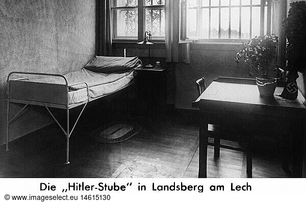 SG hist.  Justiz  Strafvollzug  Haft  Festung Landsberg am Lech  Innenansicht  Zelle von Adolf Hitler  1930er Jahre