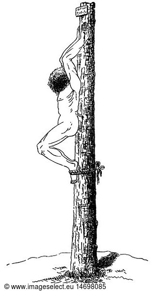 SG hist.  Justiz  Strafvollzug  Kreuzigung  Zeichnung  aus: Hermann Fulda  'Das Kreuz und die Kreuzigung'  Breslau  1878