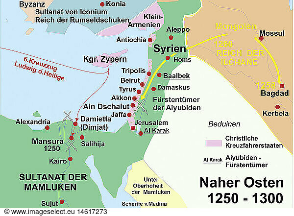 SG hist.  Kartographie  Geschichtskarten  Mittelalter  Naher Osten  1250 - 1300 SG hist., Kartographie, Geschichtskarten, Mittelalter, Naher Osten, 1250 - 1300,