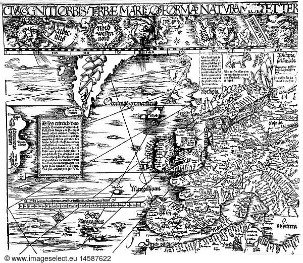 SG hist  Kartographie  Landkarten  Europa  Westeuropa und Atlantischer Ozean  16. Jahrhundert SG hist, Kartographie, Landkarten, Europa, Westeuropa und Atlantischer Ozean, 16. Jahrhundert,