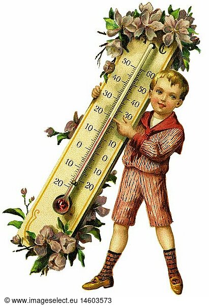 SG hist.  Kitsch  Junge mit Thermometer  Deutschland  um 1914
