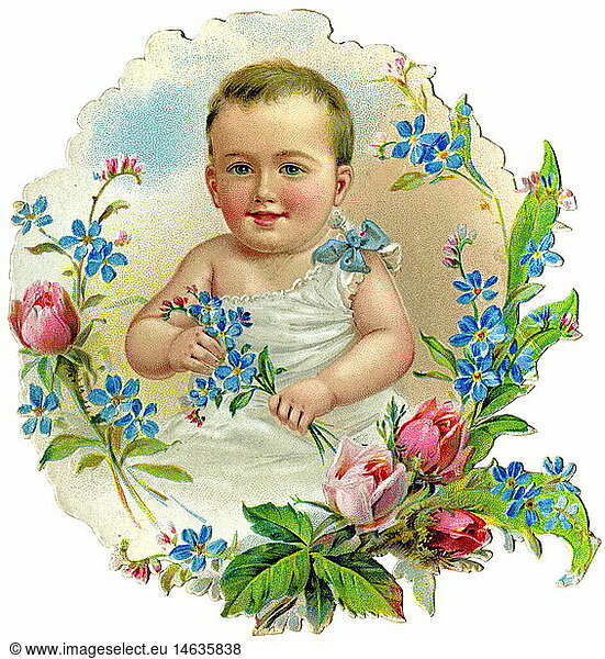 SG hist.  Kitsch / Karten / Souvenir  Baby  Poesiebild  Deutschland  um 1900