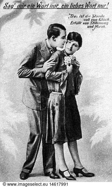 SG hist.  Kitsch / Karten / Souvenir  'Sag mir ein Wort nur  ein liebes Wort nur!'  Liebespaar  Bildpostkarte  1920er Jahre