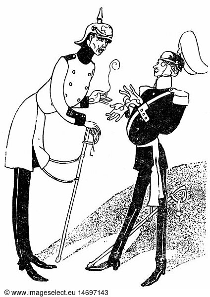 SG hist.  Kolonialismus  'Och Kolonialpolitik-SchwÃ¤rmer? - Im Vertrauen nee  mir steht die Tropenuniform nich'  Zeichnung von Ernst Stern (1876 - 1954)  um 1900