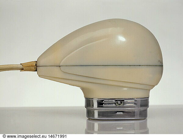 SG hist.  Kosmetik  Rasierapparate  Trockenrasierer Phili Shave von Philips  Seitenansicht  Produkt der 50er Jahre