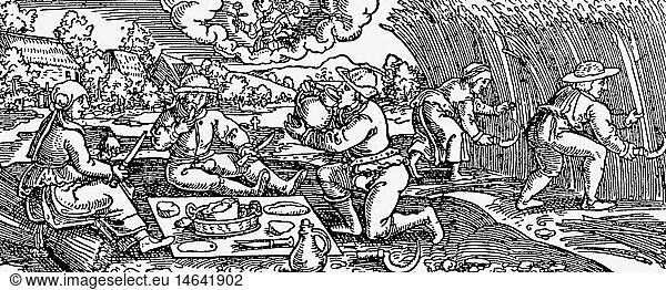 SG hist  Landwirtschaft  Ernte  Ernteleben  Holzschnitt  16. Jahrhundert