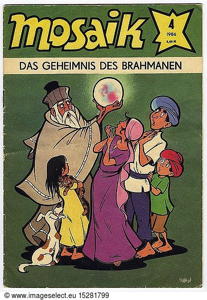 SG hist.  Literatur  Comic  'Mosaik'  Heft 4/1986  'Das Geheimnis des Brahmanen'  Titelseite