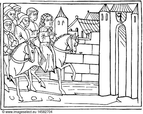 SG hist.  Literatur  Mittelalter  'Historie von Herzog Ernst'  um 1180  Holzschnitt  1480