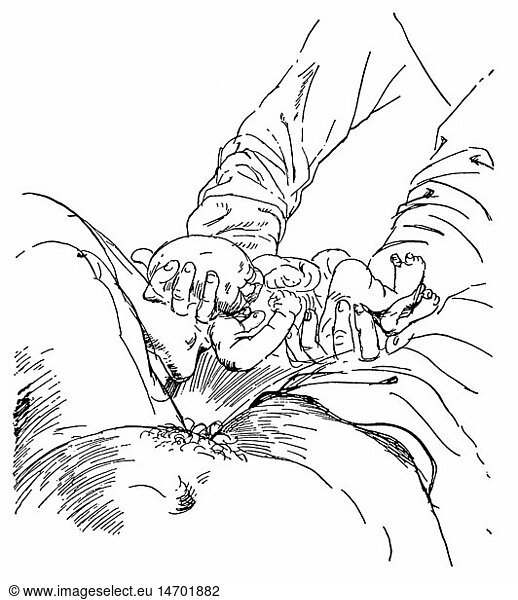 SG hist.  Medizin  Geburt/ GynÃ¤kologie  Geburt  Bleistiftzeichnung von Otto Dix (1891 - 1969)  1927