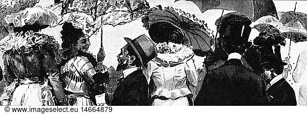 SG hist.  Mode  Anfang 20. Jahrhundert / Jahrhundertwende  vornehme Damen und Herren  um 1900