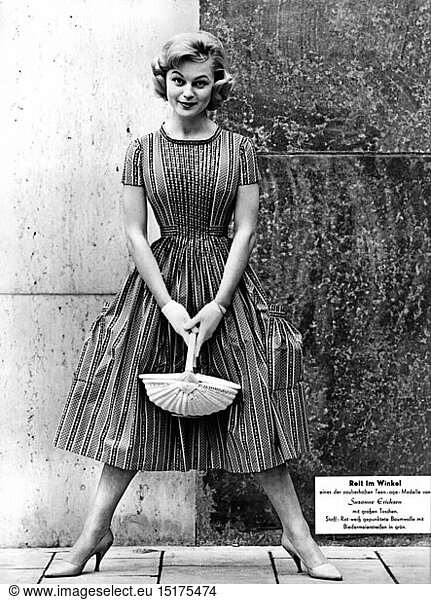 SG hist.  Mode  1950er  Sommerkleid  Modell 'Reit im Winkl'  von Susanne Erichsen  1957
