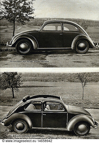 SG hist  Nationalsozialismus  Organisationen  'Kraft durch Freude' (KdF)  KdF-Wagen  Volkswagen  Prospekt  1938  innen