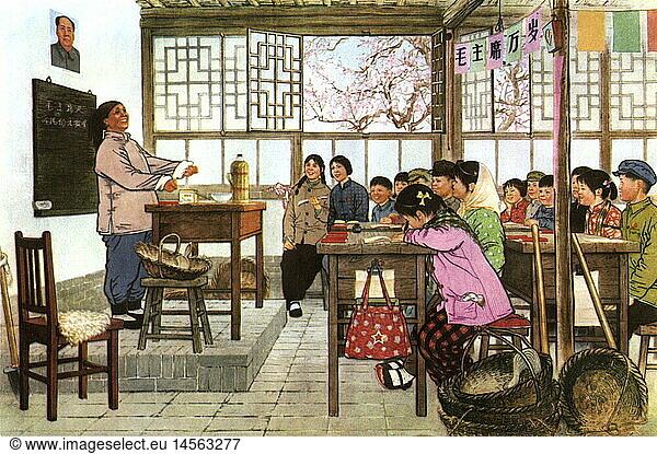 SG hist.  PÃ¤dagogik  Schule  chinesische Schulklasse  Unterricht  China  1973