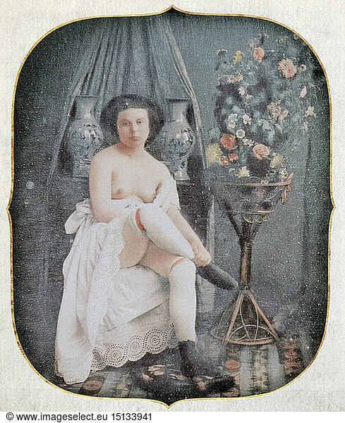 SG hist.  Photographie  Daguerreotypie  Frauenakt  um 1850