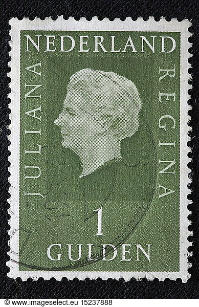 SG hist.  Post  Briefmarken  Niederlande  Juliana  KÃ¶nigin der Niederlande (1948 - 1980)  Portrait  1 Gulden
