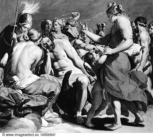 SG hist.  Religion  Antike  Griechische Mythologie  'Der Olymp'  GemÃ¤lde von Abraham Janssens van Nuyssen (vor 1575 - 1632)  um 1615  Alte Pinakothek  MÃ¼nchen