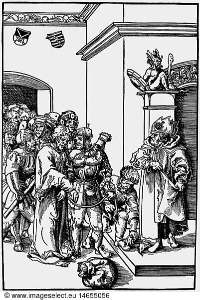 SG hist  Religion  Chistentum  Jesus Christus  'Christus vor Annas'  Holzschnitt von Lucas Cranach der Ã„ltere  1509