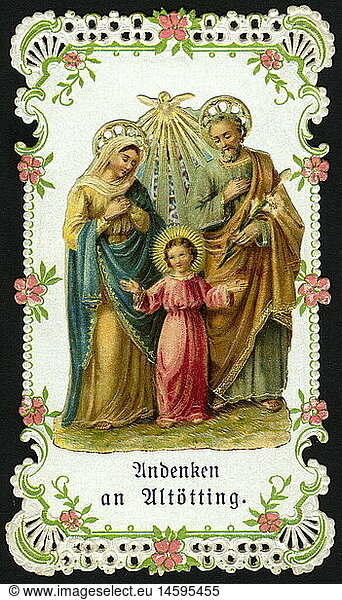 SG hist.  Religion  Christentum  Heilige Familie mit Jesuskind  Lithographie  Deutschland  um 1900