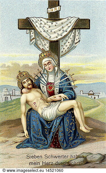 SG hist.  Religion  Christentum  Heilige Maria  Lithografie  Deutschland  um 1909