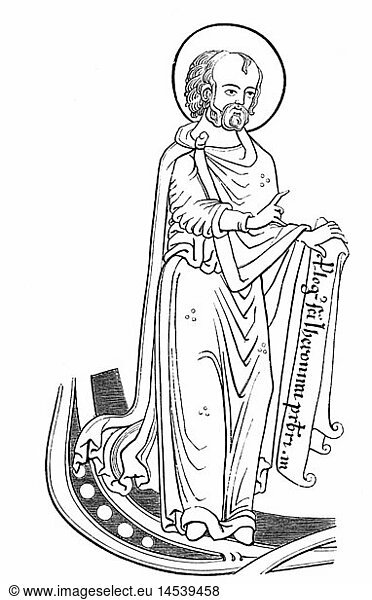 SG hist.  Religion  Geistliche  geistlicher Schreiber  Miniatur  9. Jahrhundert  Xylografie  19. Jahrhundert