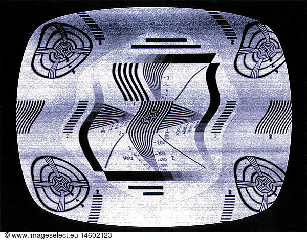 SG hist.  Rundfunk  Fernsehen  Fernseh-Testbild  Deutschland  1960er Jahre SG hist., Rundfunk, Fernsehen, Fernseh-Testbild, Deutschland, 1960er Jahre
