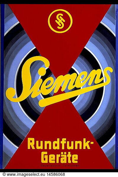 SG hist.  Rundfunk  Radio  Siemens  Plakat  Deutschland  um 1925