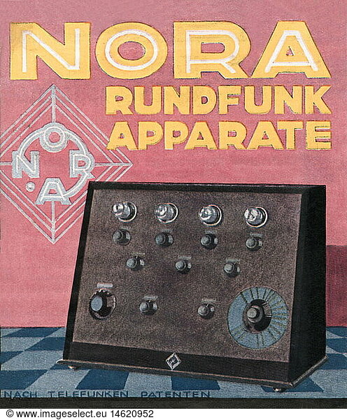 SG hist.  Rundfunk  Radio  Verkaufsprospekt der Firma Nora Radio GmbH  Deutschland  1925 SG hist., Rundfunk, Radio, Verkaufsprospekt der Firma Nora Radio GmbH, Deutschland, 1925,