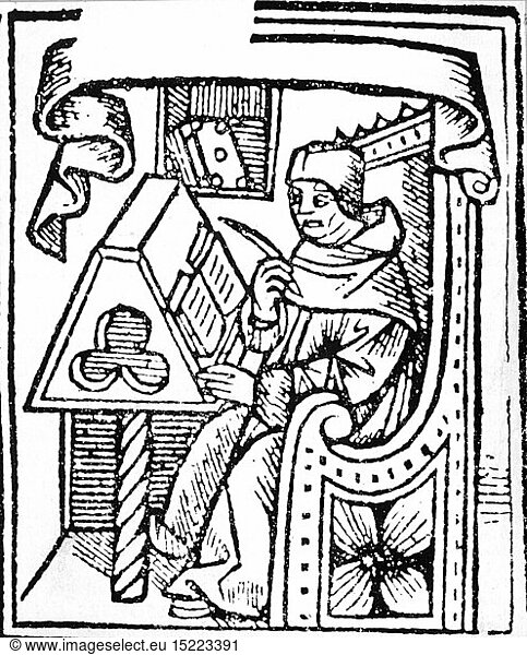 SG hist.  Schreiben  Schreiber  Gelehrter am Schreibpult  Holzschnitt  16. Jahrhundert