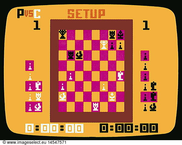 SG hist.  Spiel  Computerspiel  Intellivision Chess  Computerschach  USA  um 1980 SG hist., Spiel, Computerspiel, Intellivision Chess, Computerschach, USA, um 1980,