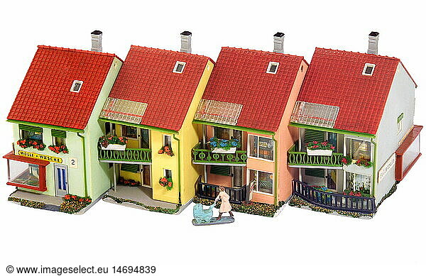 SG hist.  Spielzeug  Modellbau  ReihenhÃ¤user  Deutschland  um 1964