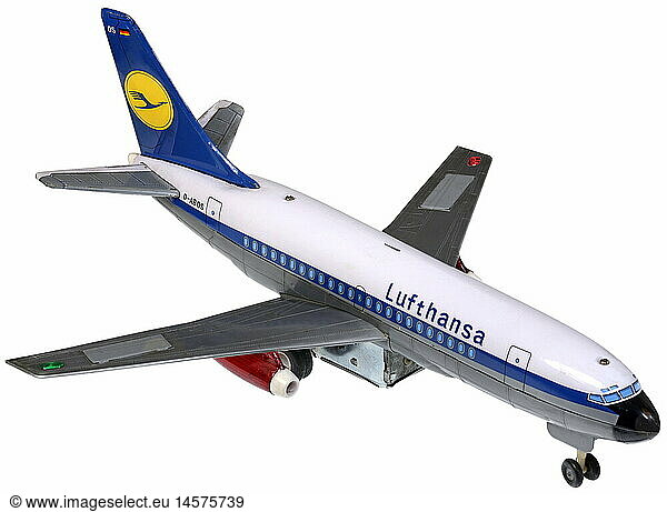 SG hist.  Spielzeug  Modellflugzeuge  Lufthansa  Boeing 737-100