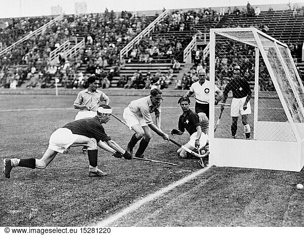 SG hist.  Sport  Olympische Spiele  Berlin 1936  Hockey  Gruppenspiel Frankreich gegen Schweiz 1:0  Berlin  4.8.1936