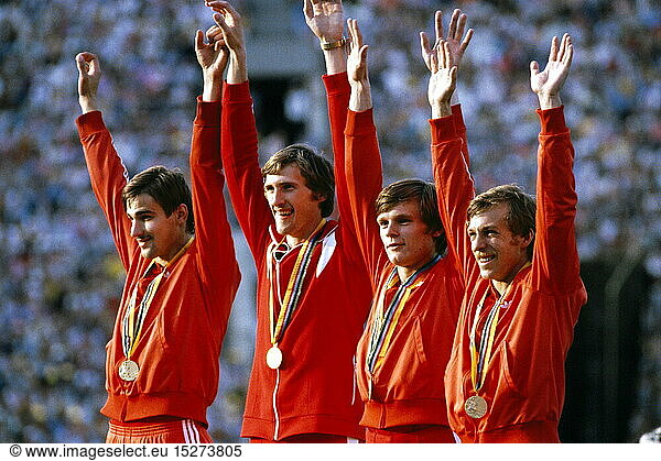 SG hist.  Sport  XXII Olympische Spiele  Moskau  4 x 100 Meter Staffel  1980 SG hist., Sport, XXII Olympische Spiele, Moskau, 4 x 100 Meter Staffel, 1980