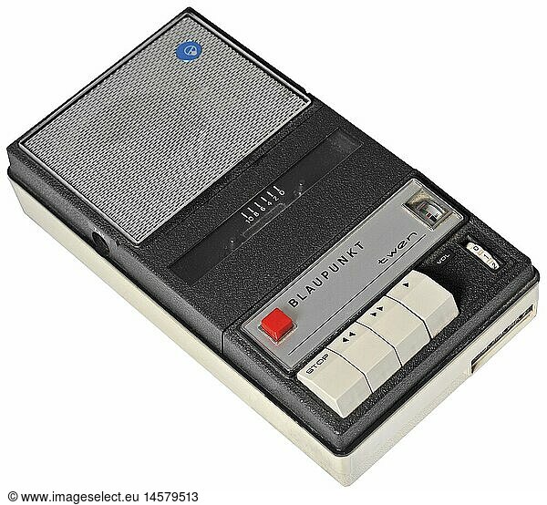 SG hist.  Technik  TonbandgerÃ¤te  Cassetten TonbandgerÃ¤t  Blaupunkt 'twen'  fÃ¼r Compact-Cassetten  zur Aufnahme von Sprache und Musik  Deutschland  1970