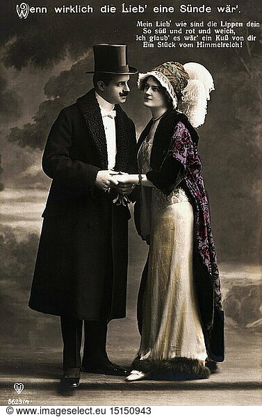 SG hist.  Theater  Schauspieler  um die Jahrhundertwende  'Wenn wirklich die Lieb eine SÃ¼nde wÃ¤r'  kolorierte Bildpostkarte  um 1900