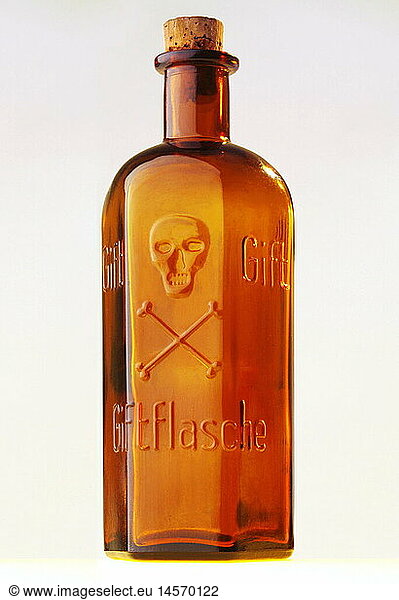 SG hist.  Tod  Gift  Giftflasche  Detail  Totenkopf  Deutschland  um 1925