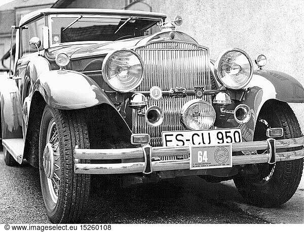 SG hist.  Verkehr  Auto  Typen  Packard Standard Eight  Baujahr 1930  Ansicht von vorne  Nummernschild des Landkreis Esslingen  7. Deutschlandtreffen des Deutschen Automobil Veteranen Club  2. - 4.10.1970