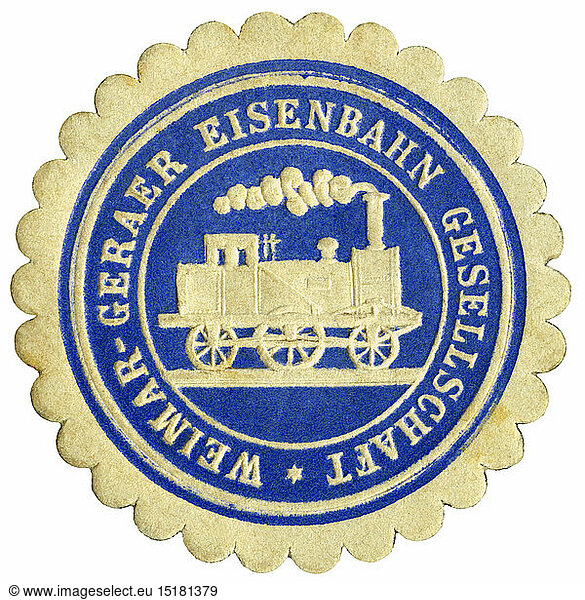SG hist.  Verkehr  Eisenbahn  Deutschland  Weimar-Geraer Eisenbahn Gesellschaft  Siegelmarke  um 1880