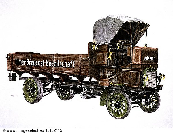 SG. hist.  Verkehr  Lastwagen  BÃ¼ssing 1913 SG. hist., Verkehr, Lastwagen, BÃ¼ssing 1913,