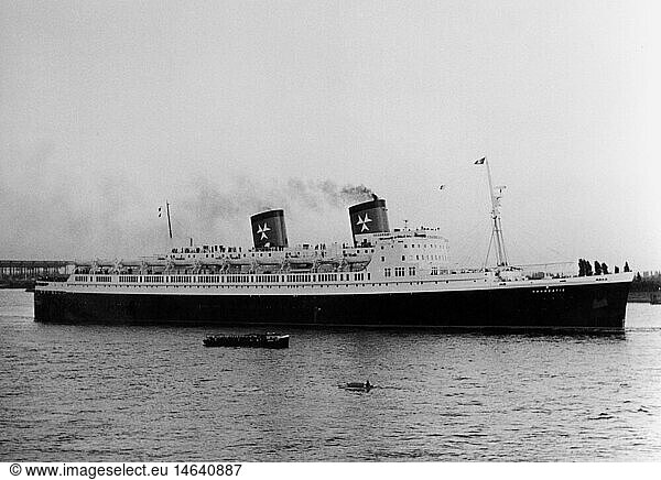 SG hist.  Verkehr  Schifffahrt  Passagierschiffe  TS 'Hanseatic'  Hamburg-Atlantik-Linie  um 1960