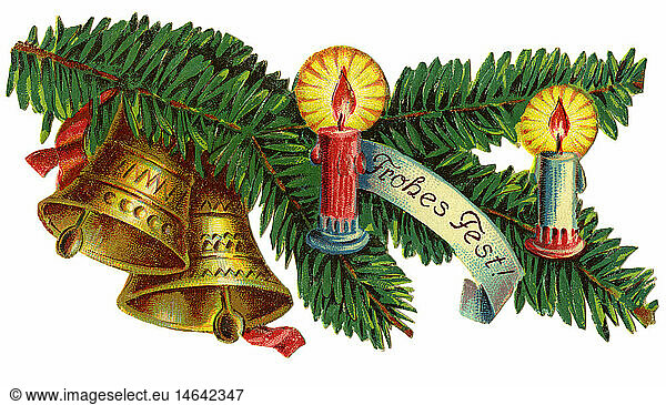 SG hist.  Weihnachten  'Frohes Fest'  Tannenzweig  Deutschland  um 1910