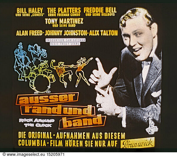 SG hist.  Werbung  Film  Kinodia zum Film 'AuÃŸer Rand und Band' (Rock Around the Clock)  USA 1956  Regie: Fred F. Sears  Deutschland  1956