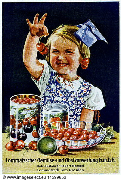 SG hist.  Werbung  Lebensmittel  Lommatzscher GemÃ¼se- und Obstverwertung GmbH  Anzeige  Deutschland  1942