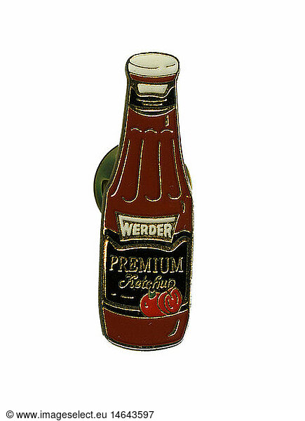 SG hist.  Werbung  Lebensmittel  Werder Ketchup  Anstecker  20. Jahrhundert