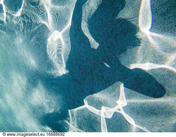 Shadow of a Tween Girl in a Swimming Pool in Indialantic  FL
