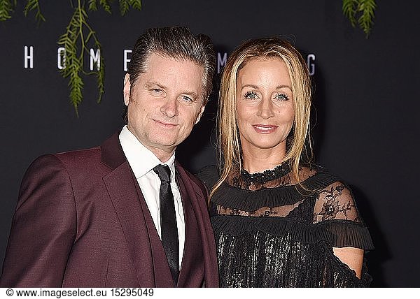 Shea Whigham (L) and Christine Whigham attend the premiere of Amazon Studios' 'Homecoming' at Regency Bruin Theatre on October 24  2018 in Los Angeles  California.