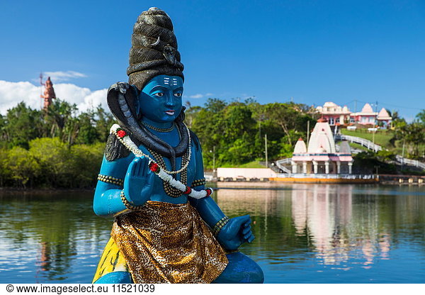 Shiva statue in Ganga Talao Lake  Grand Bassin  Mauritius