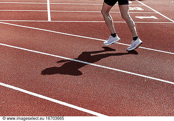 Shoes On Running Track Field